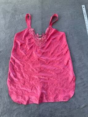 Vintage Expressions by Californa Dynasty Pink Lace Trim Cami Slip Lingerie Top